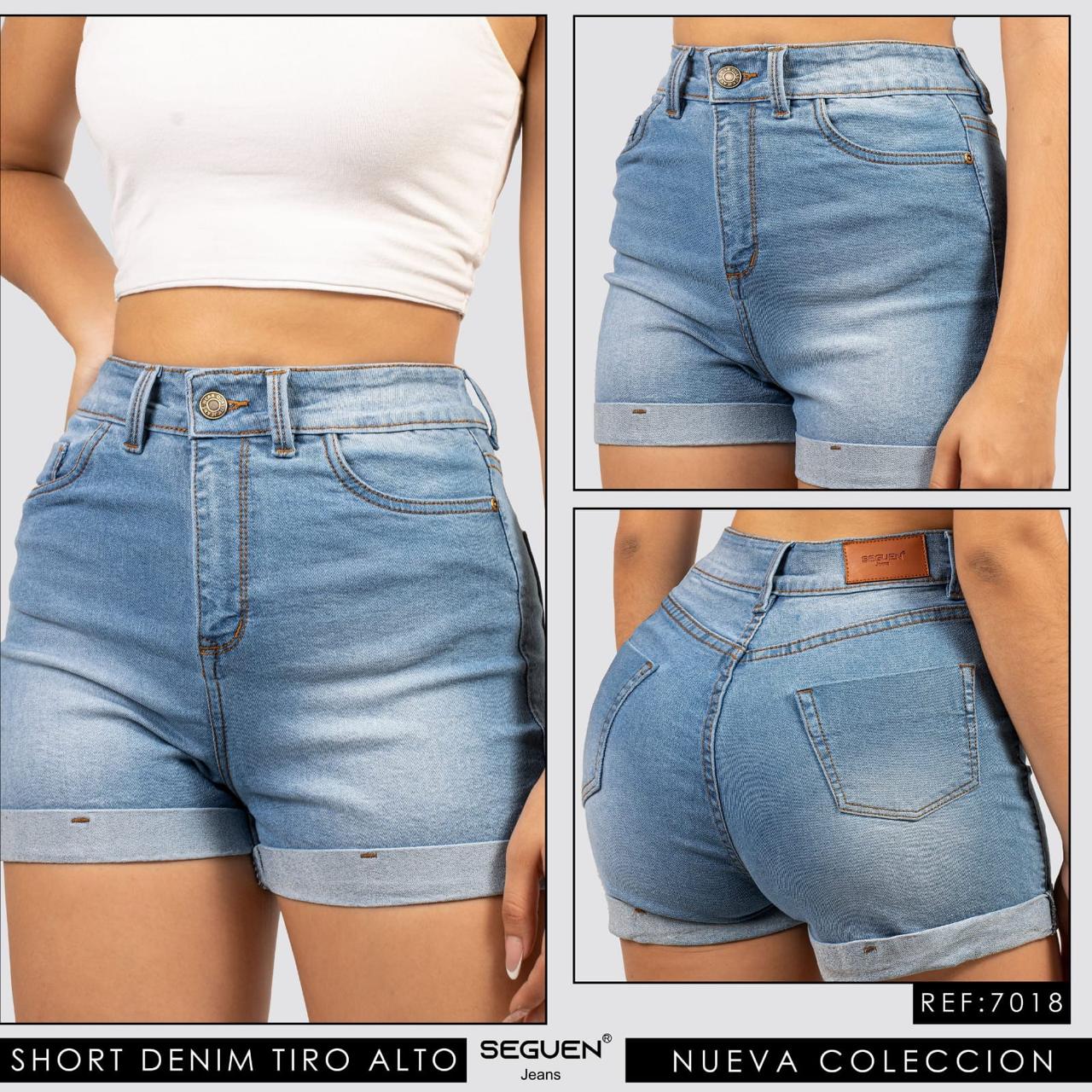 SHORT JEANS MUJER TIRO ALTO REF 7018