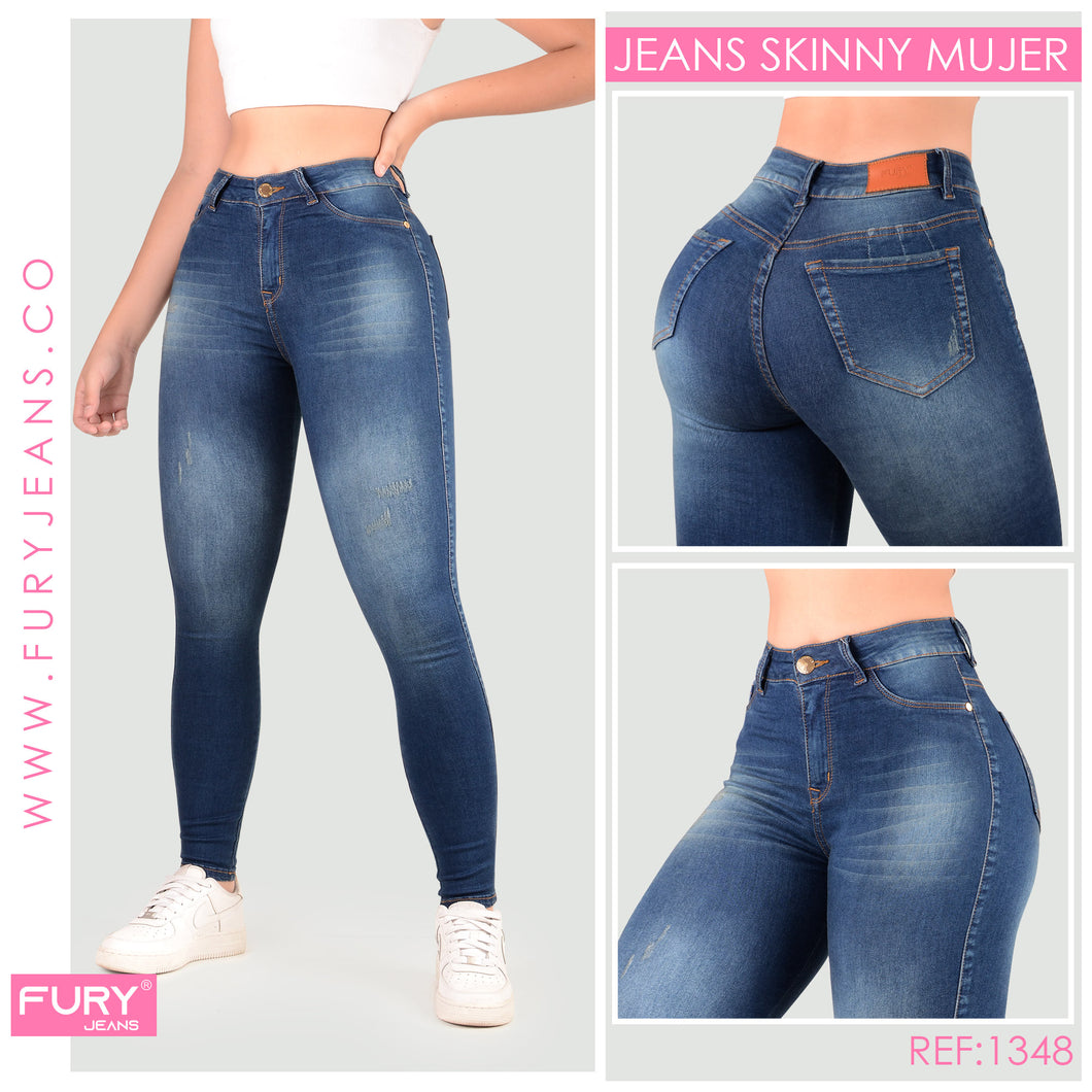 JEANS MUJER SKINNY TIRO ALTO 1348