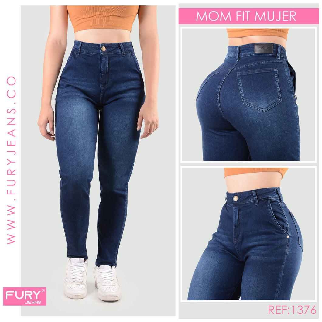 JEANS MOM FIT MUJER TIRO ALTO 1376