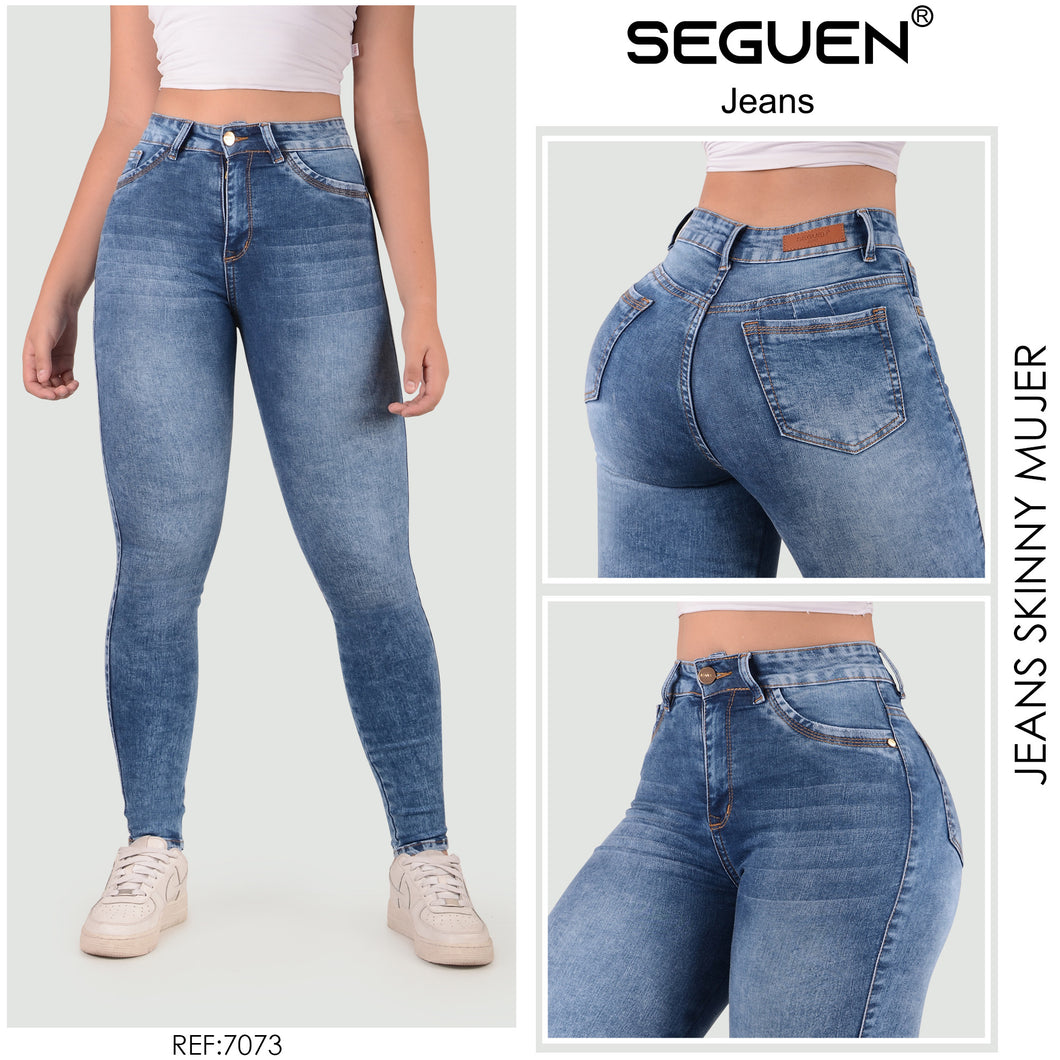 JEANS MUJER SKINNY TIRO ALTO  7073