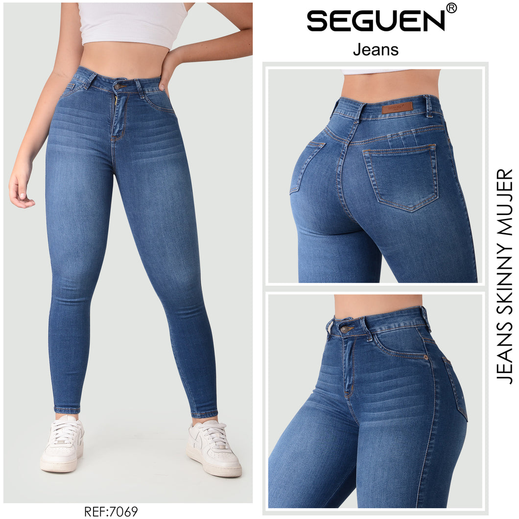JEANS MUJER SKINNY TIRO ALTO REF 7069