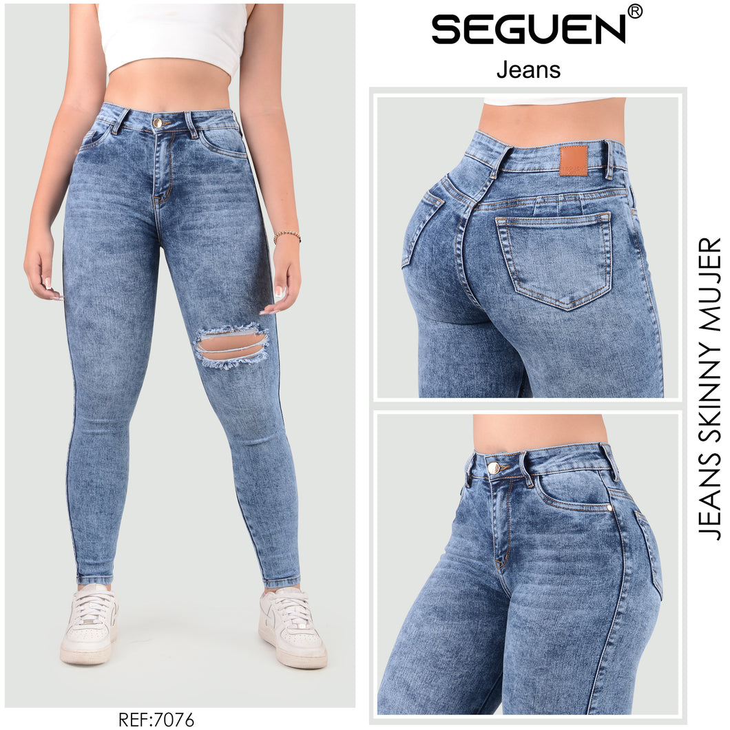 JEANS MUJER SKINNY TIRO ALTO  7076 BOLSILLO DELANTERO FUNCIONAL