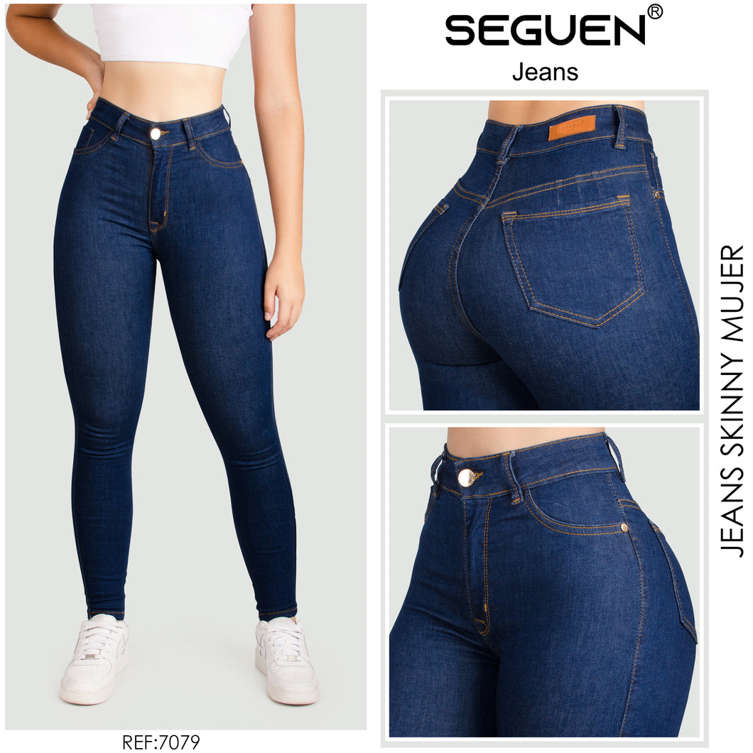 JEANS MUJER SKINNY TIRO ALTO REF 7079