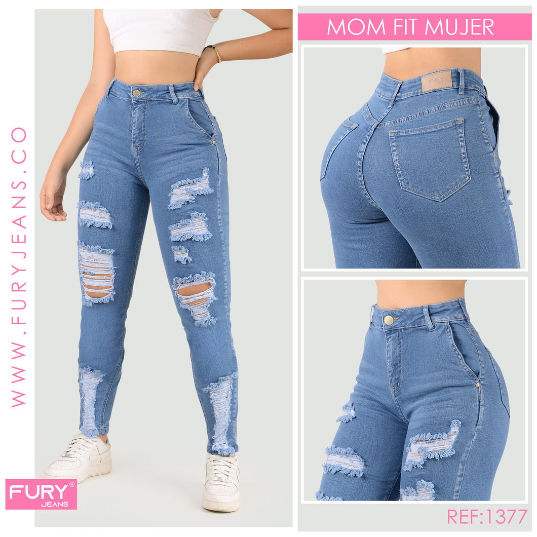 JEANS MOM FIT MUJER TIRO ALTO 1377