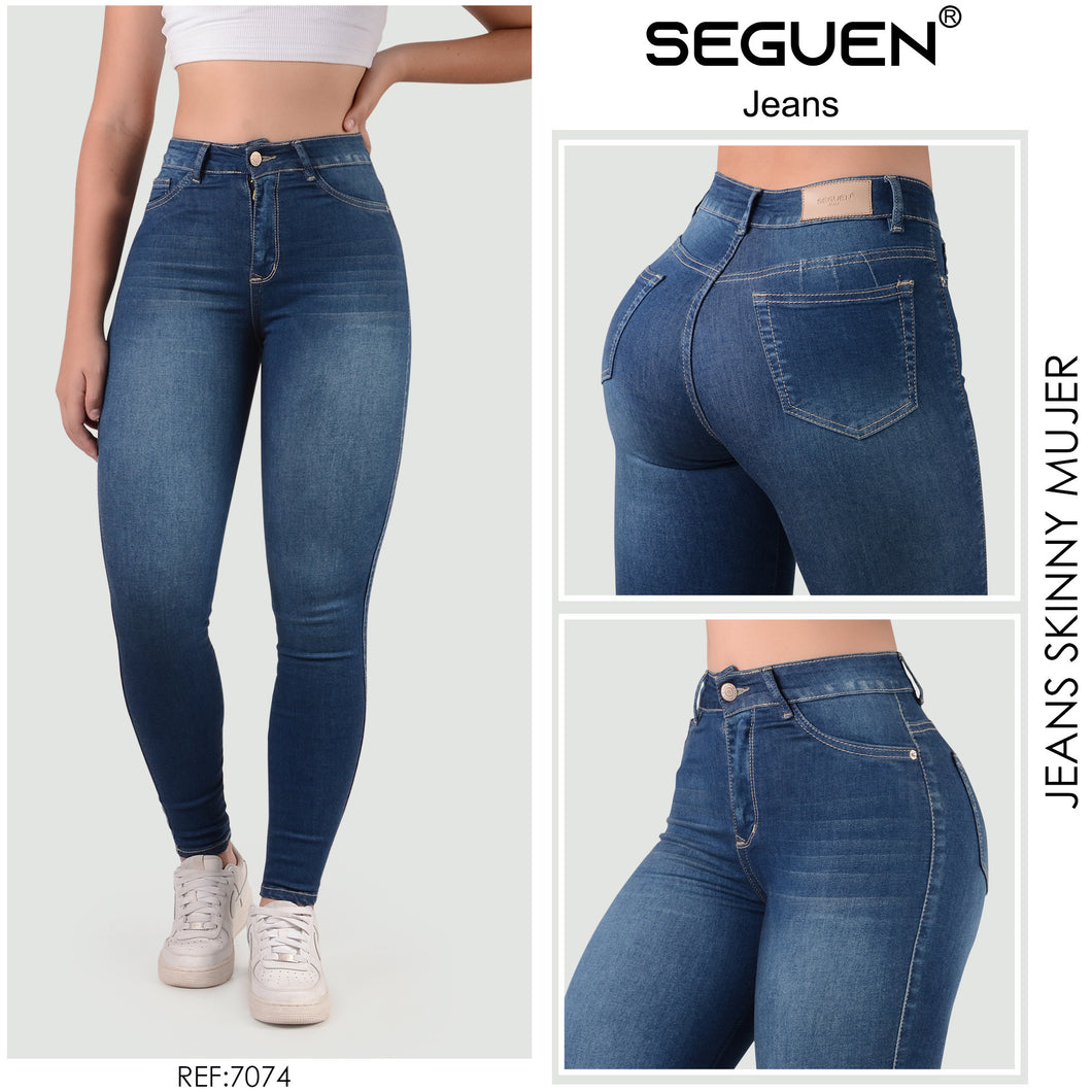 JEANS MUJER SKINNY TIRO ALTO  7074