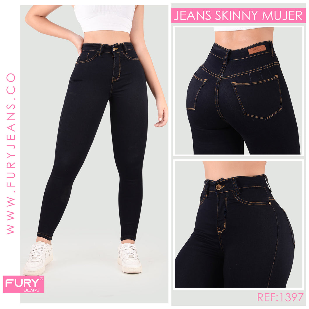 JEANS MUJER SKINNY TIRO ALTO REF 1397