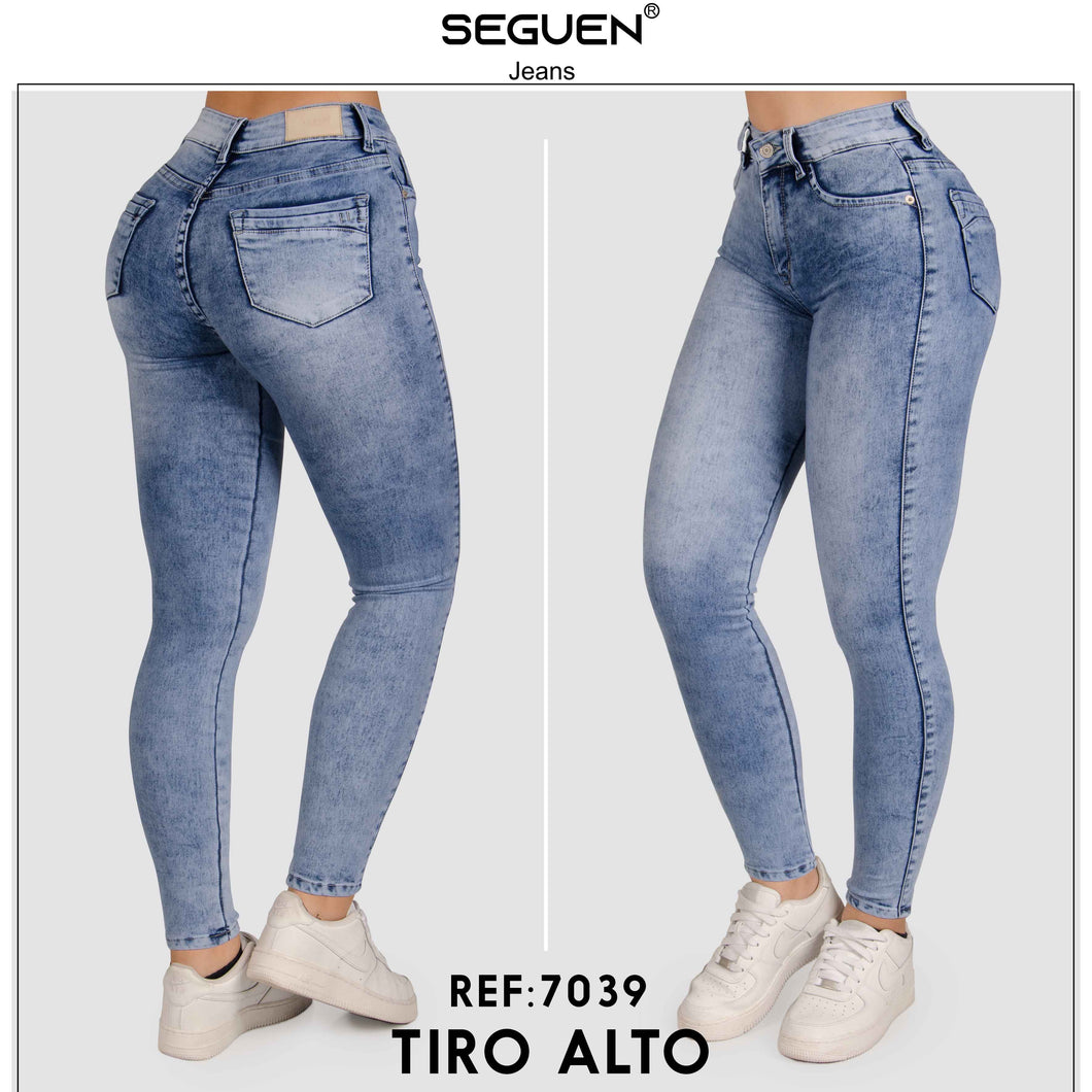 JEANS MUJER SKINNY TIRO ALTO REF 7039