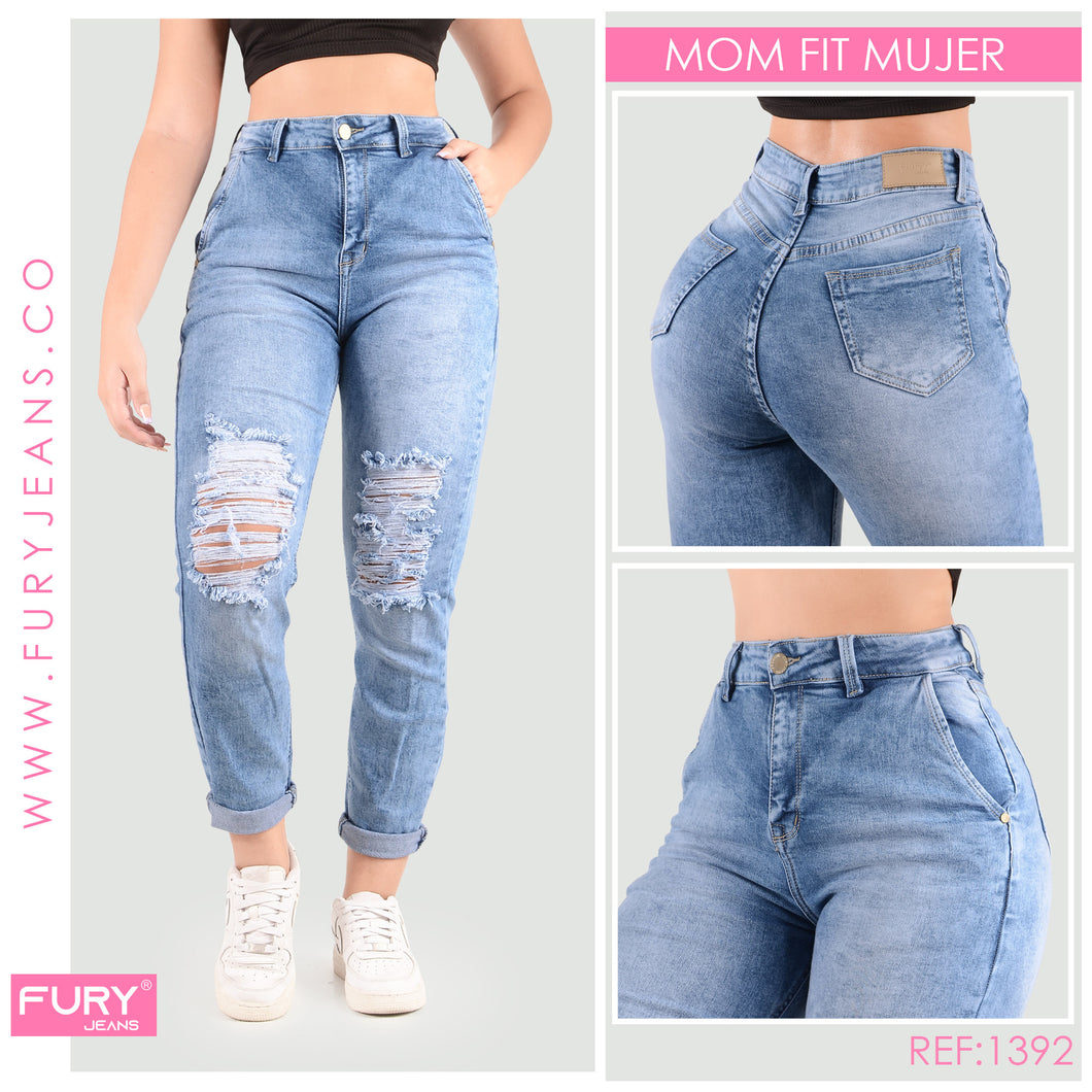 JEANS MOM FIT MUJER TIRO ALTO 1392
