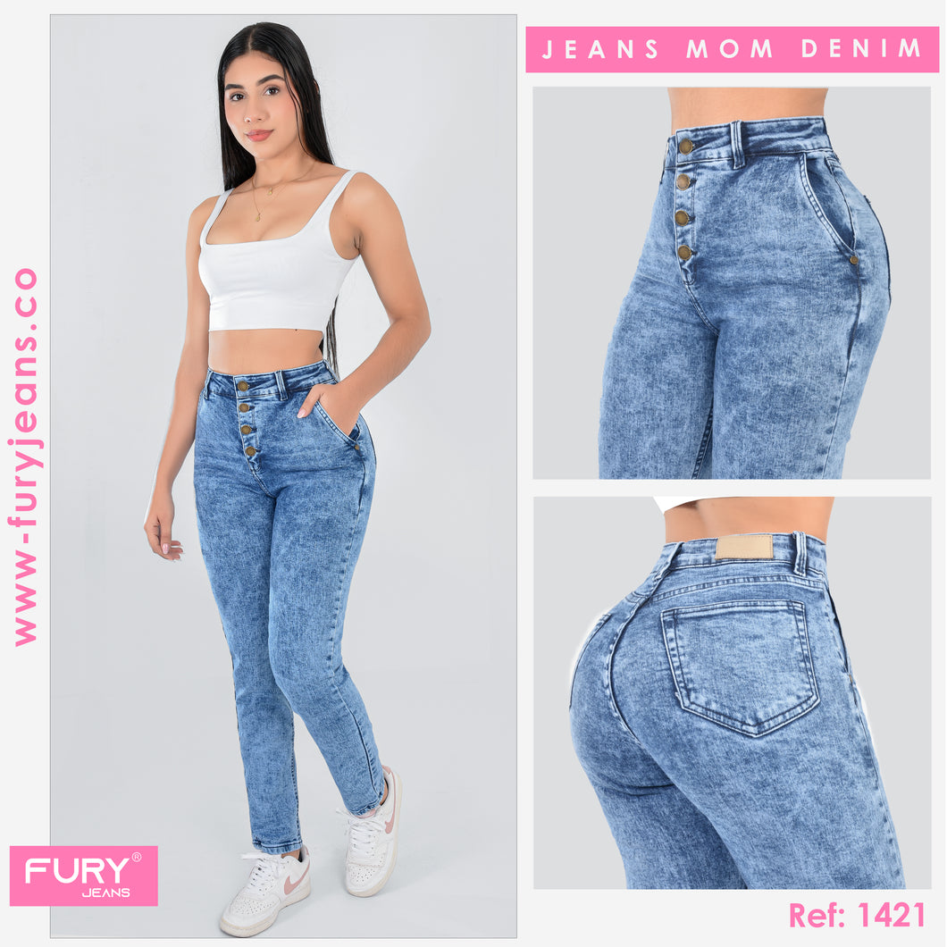 JEANS MOM FIT MUJER TIRO ALTO 1421
