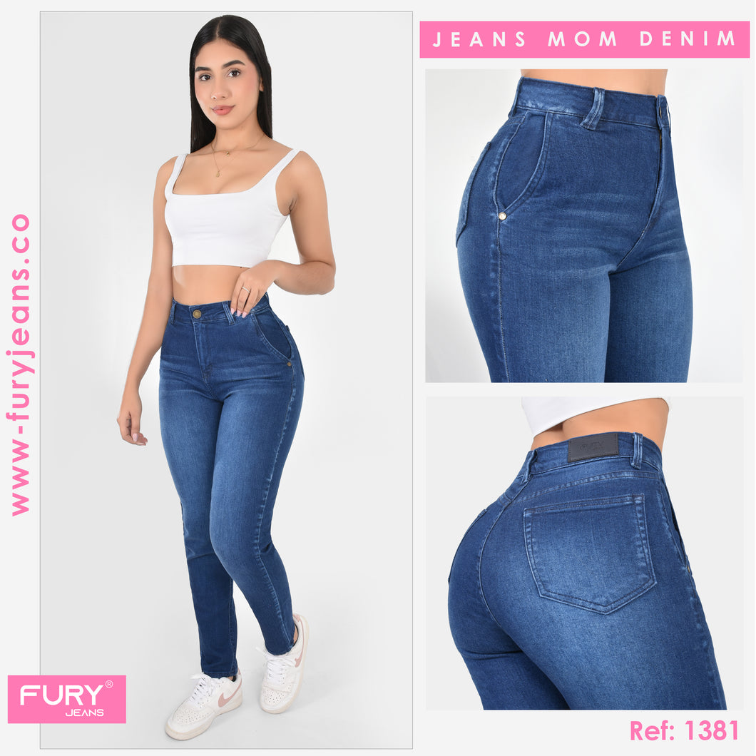 JEANS MOM FIT MUJER TIRO ALTO 1381