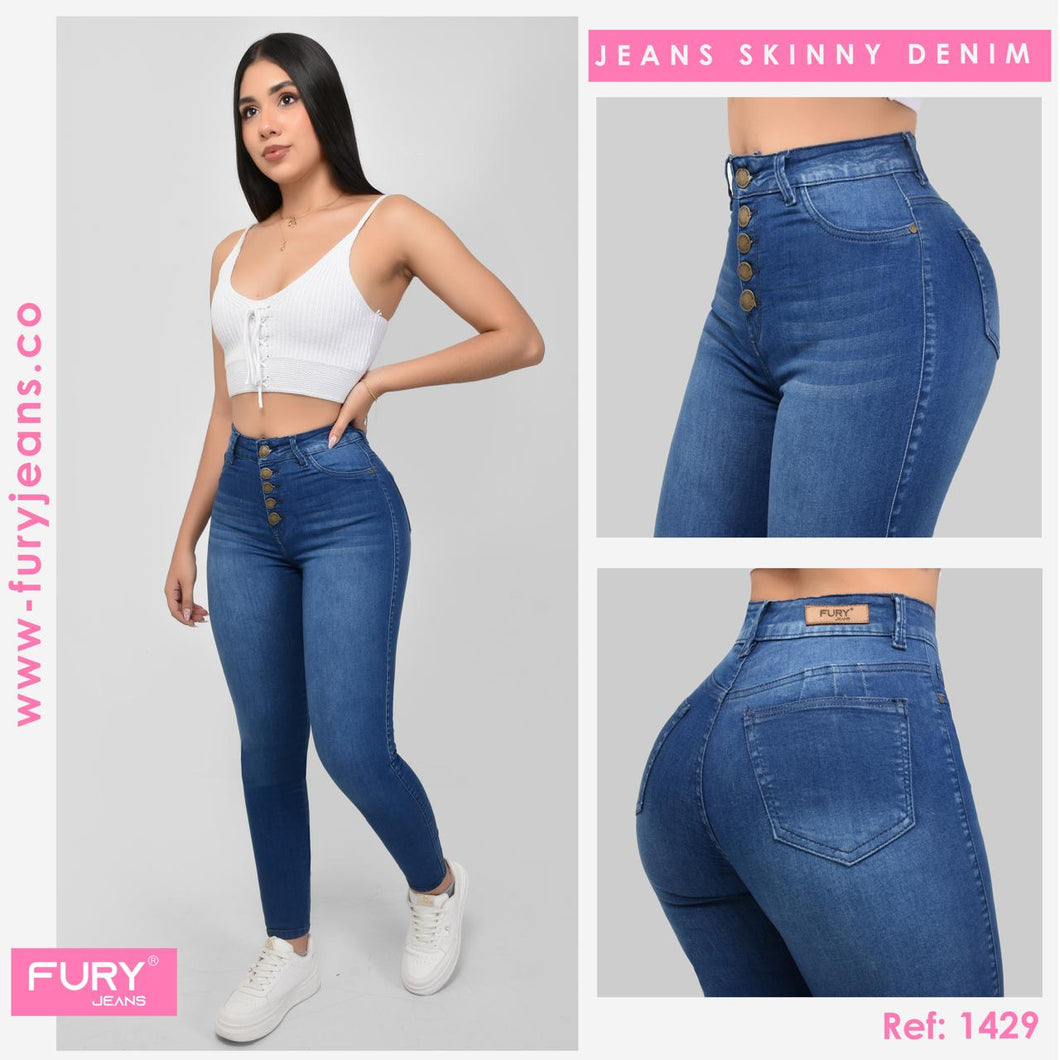 JEANS MUJER SKINNY TIRO ALTO  1429