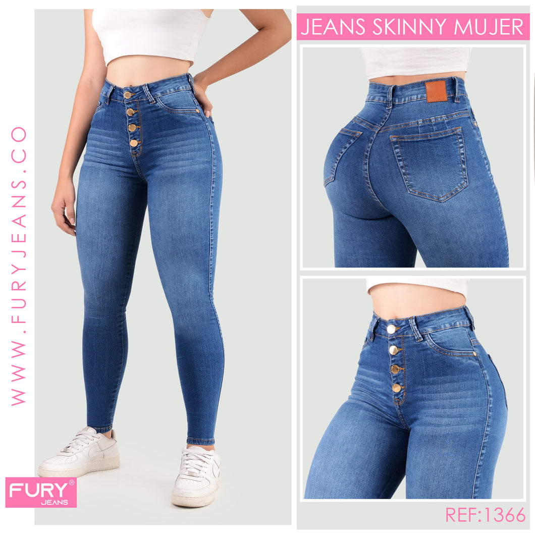 JEANS TIRO ALTO SKINNY MUJER REF 1366