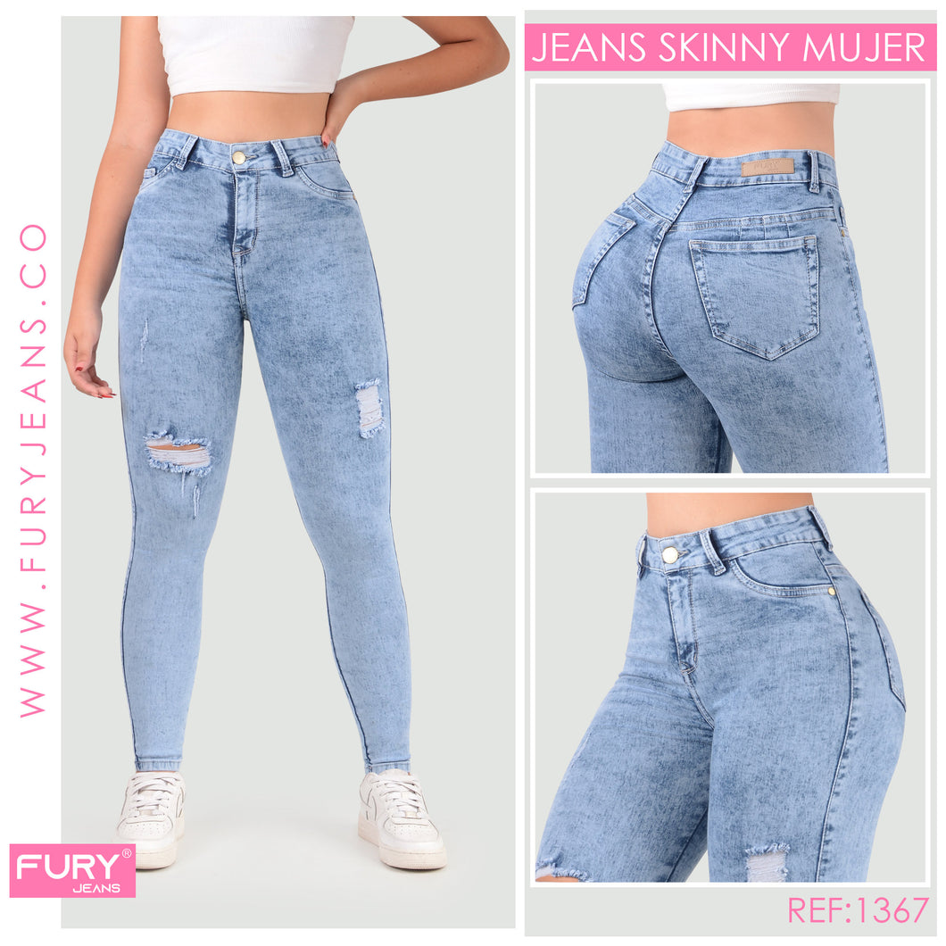 JEANS TIRO ALTO SKINNY MUJER REF 1367
