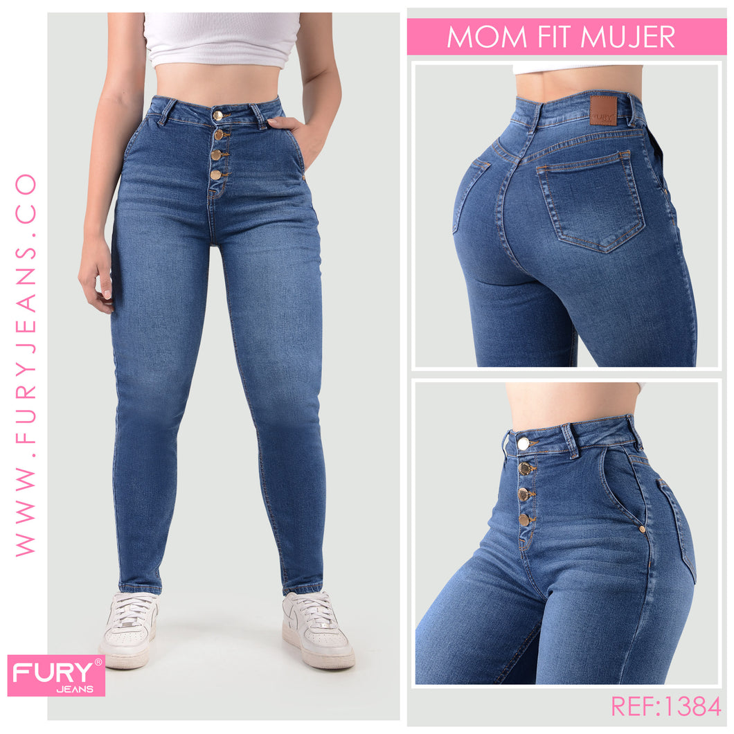 JEANS MOM FIT MUJER TIRO ALTO 1384
