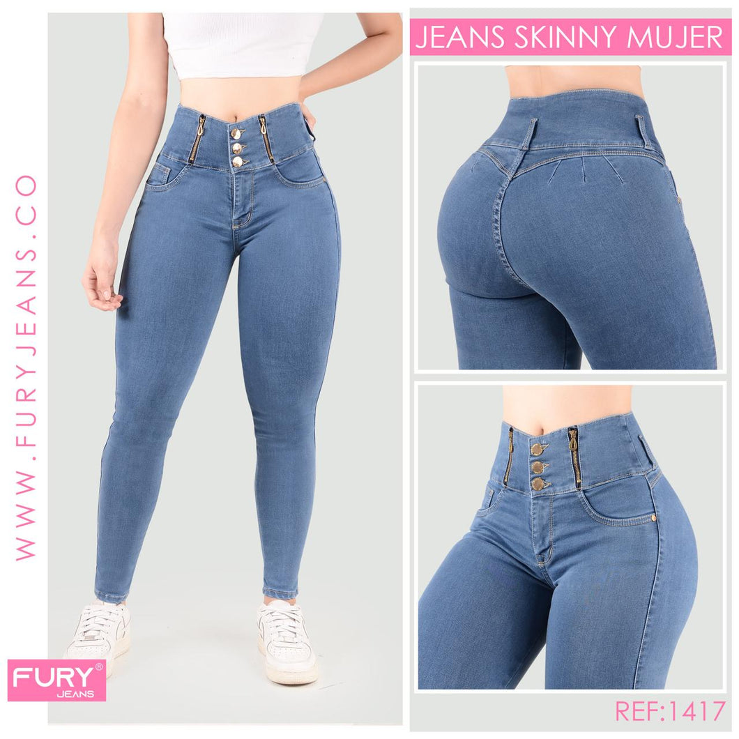 JEANS MUJER SKINNY CONTROL DE ABDOMEN REF 1417