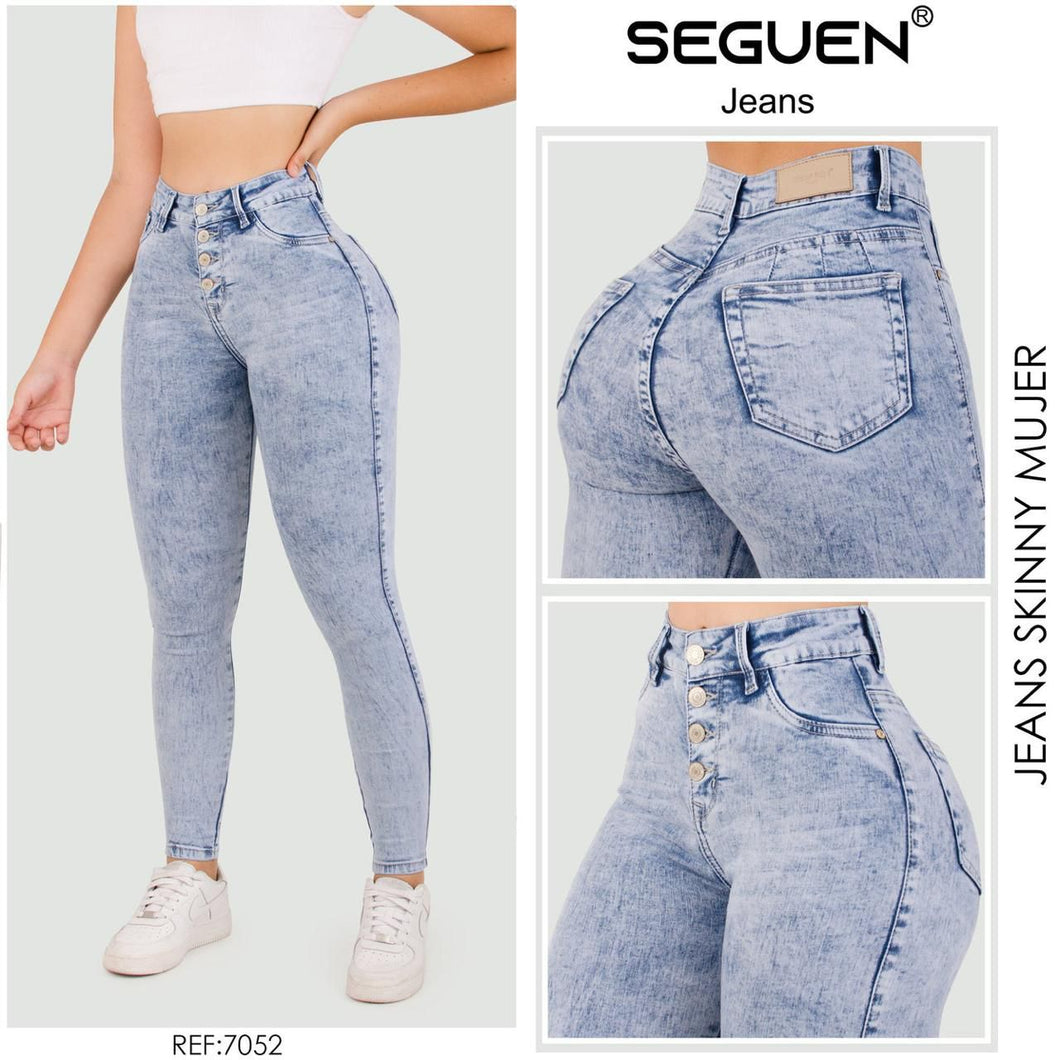 JEANS MUJER SKINNY TIRO ALTO REF 7052