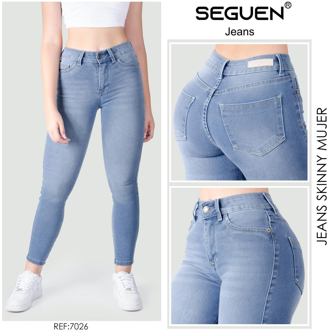 JEANS MUJER SKINNY TIRO ALTO REF 7026