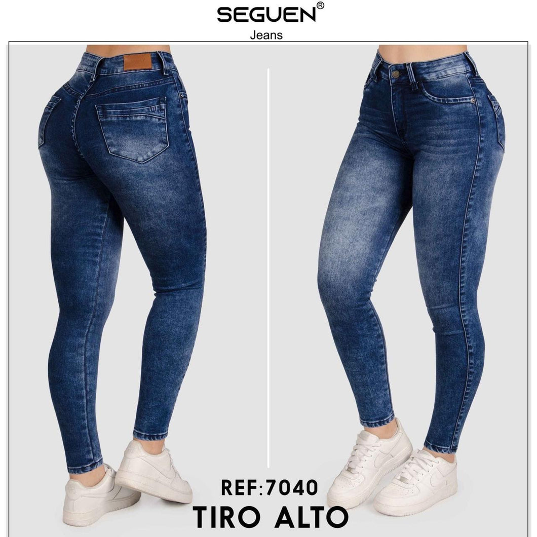 JEANS MUJER SKINNY TIRO ALTO REF 7040
