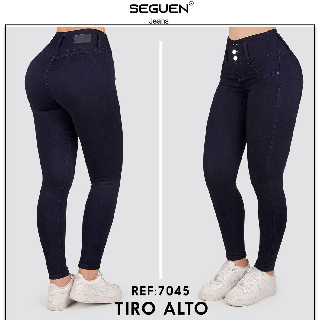 JEANS MUJER SKINNY TIRO ALTO PRETINA ANCHA REF 7045